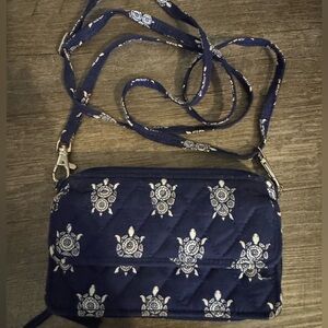 Navy Blue Quilted Crossbody Bag